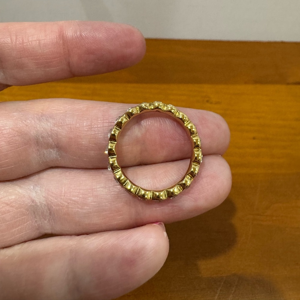 Victoria Emerson crystal and gold filled eternity band size 9 - Picture 4 of 5